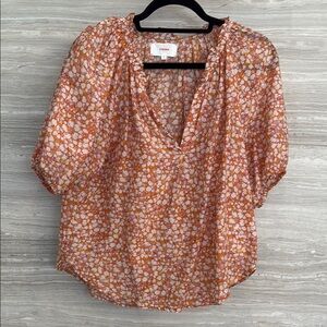 Floral Women's Top - Orange and Pink